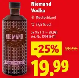 Lidl Niemand Vodka Angebot