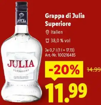 Lidl Grappa di Julia Superiore Angebot
