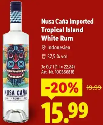 Lidl Nusa Caña Imported Tropical Island White Rum Angebot