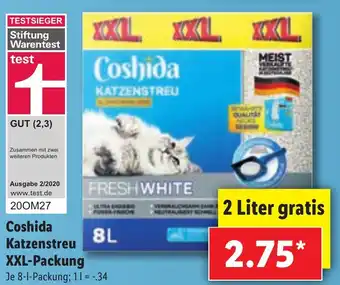 Lidl Coshida Katzenstreu XXL Packung Angebot