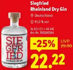 Lidl Siegfried Rheinland Dry Gin Angebot