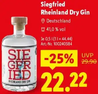 Lidl Siegfried Rheinland Dry Gin Angebot