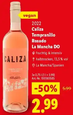 Lidl 2022 Caliza Tempranillo Rosado La Mancha DO Angebot