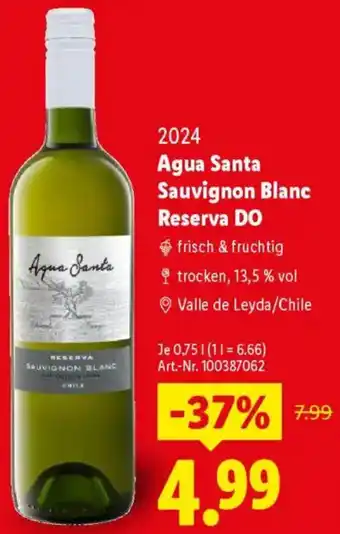 Lidl 2024 Agua Santa Sauvignon Blanc Reserva DO Angebot
