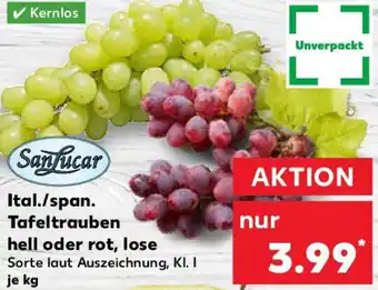 Kaufland SanLucar Ital./span. Tafeltrauben hell oder rot, lose Angebot