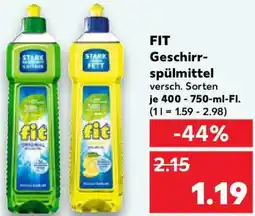 Kaufland FIT Geschirrspülmittel Angebot