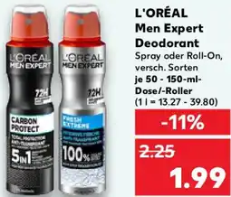 Kaufland L'ORÉAL Men Expert Deodorant Angebot