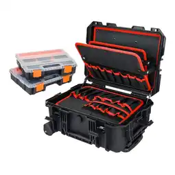 Netto Marken-Discount HMF 15604-02 Outdoor Werkzeugtrolley, Werkzeugkoffer leer mit Rollen, 46,5 x 36 x 22,5 cm Angebot