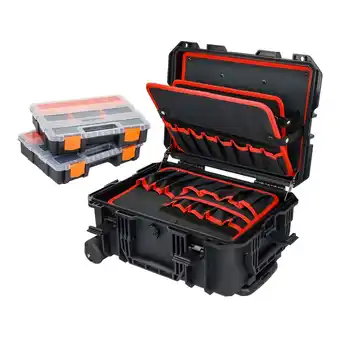 Netto Marken-Discount HMF 15604-02 Outdoor Werkzeugtrolley, Werkzeugkoffer leer mit Rollen, 46,5 x 36 x 22,5 cm Angebot