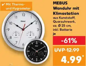 Kaufland MEBUS Wanduhr mit Klimastation Angebot