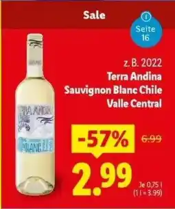 Lidl Terra Andina Sauvignon Blanc Chile Valle Central Angebot