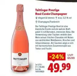 Lidl Taittinger Prestige Rosé Cuvée Champagner Angebot