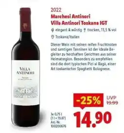 Lidl Marchesi Antinori Villa Antinori Toskana IGT Angebot