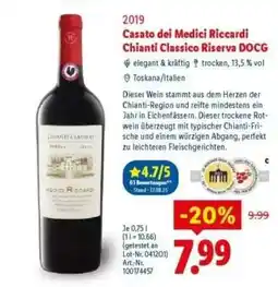 Lidl Casato dei Medici Riccardi Chianti Classico Riserva DOCG Angebot