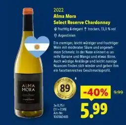Lidl Alma Mora Select Reserve Chardonnay Angebot