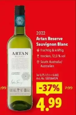 Lidl Artan Reserve Sauvignon Blanc Angebot