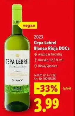 Lidl Cepa Lebrel Blanco Rioja DOCa Angebot