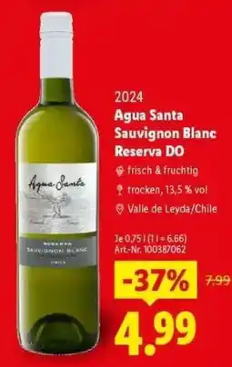 Lidl Agua Santa Sauvignon Blanc Reserva DO Angebot