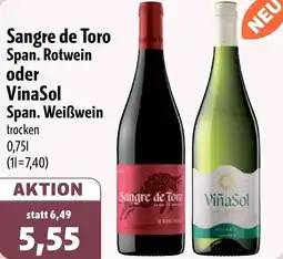 Aktiv Irma Sangre de Toro Span. Rotwein oder VinaSol Span. Weißwein Angebot