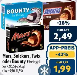 Aktiv Irma Mars, Snickers, Twix oder Bounty Eisriegel Angebot