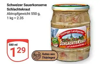 Globus Schweizer sauerkonserve schlachtkraut Angebot