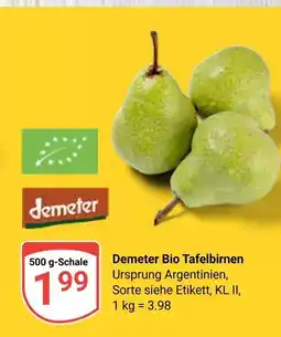 Globus Demeter bio tafelbirnen Angebot