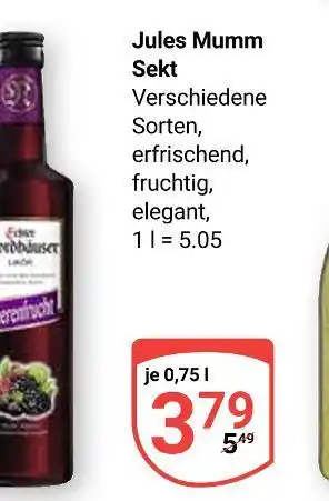 Globus Jules mumm sekt Angebot