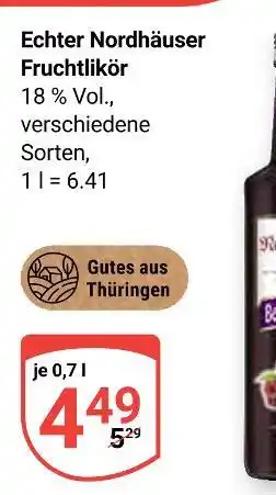Globus Echter nordhäuser fruchtlikör Angebot