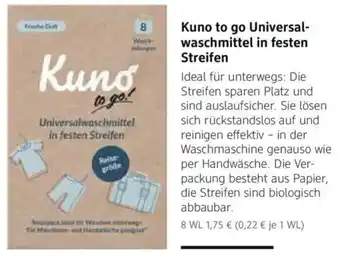 dm drogerie Kuno to go Universalwaschmittel in festen Streifen Angebot