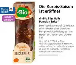 dm drogerie dmBio Bliss Balls Pumpkin Spice Angebot