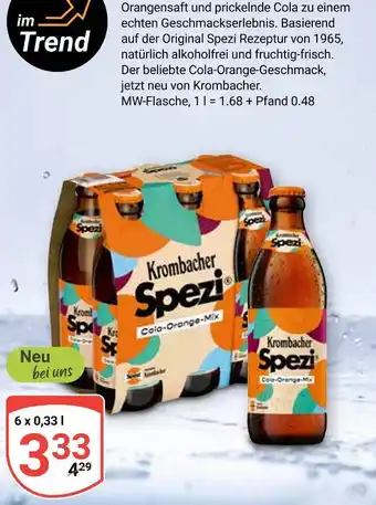 Globus Krombacher spezi cola-orange-mix Angebot