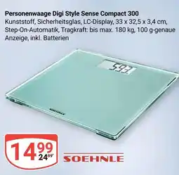 Globus Soehnle personenwaage digi style sense compact 300 Angebot