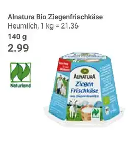 Globus Alnatura bio ziegenfrischkäse Angebot