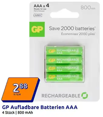 Action GP Aufladbare Batterien AAA Angebot
