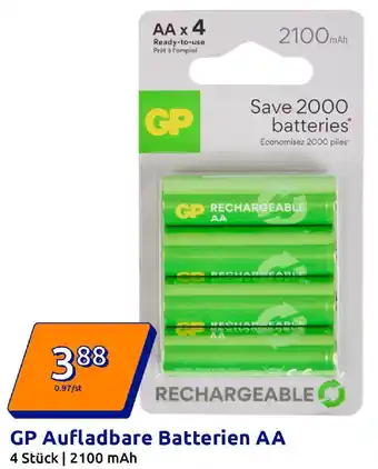 Action GP Aufladbare Batterien AA Angebot