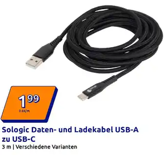 Action Sologic Daten- und Ladekabel USB-A zu USB-C Angebot
