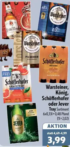 Aktiv Irma Warsteiner, König, Schöfferhofer oder Jever Tray Angebot