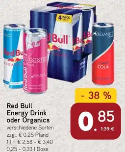 Dornseifer Red Bull Energy Drink oder Organics Angebot