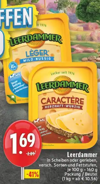 Edeka Leerdammer léger mild-nussig Angebot