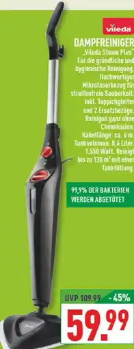 Marktkauf Vileda dampfreiniger steam plus Angebot