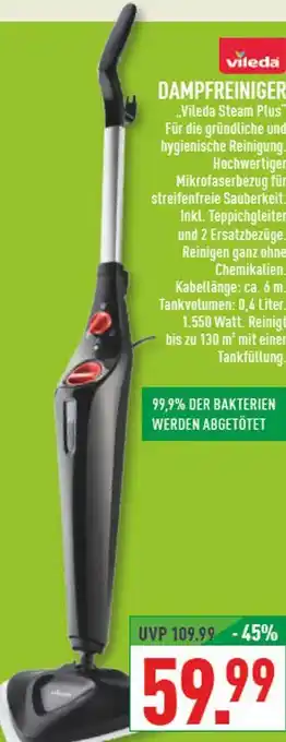 Marktkauf Vileda dampfreiniger steam plus Angebot