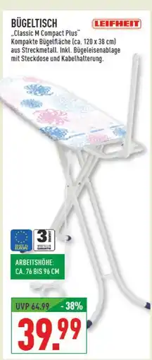 Marktkauf Leifheit bügeltisch classic m compact plus Angebot