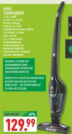 Marktkauf Aeg akku-staubsauger cx7-2-45mö Angebot