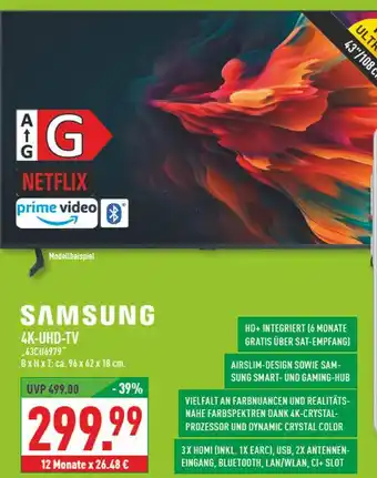 Marktkauf Samsung 4k-uhd-tv Angebot