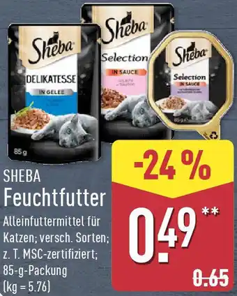 Aldi Nord SHEBA Feuchtfutter Angebot