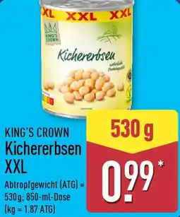 Aldi Nord KING'S CROWN Kichererbsen XXL Angebot