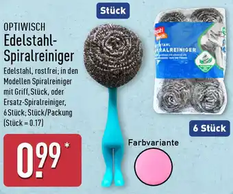 Aldi Nord OPTIWISCH Edelstahl Spiralreiniger Angebot