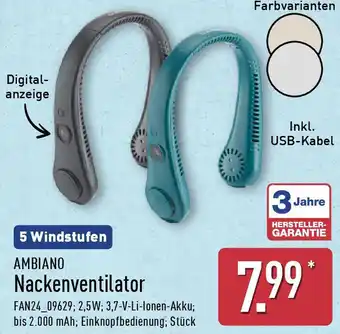 Aldi Nord AMBIANO Nackenventilator Angebot