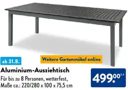 Aldi Nord Aluminium-Ausziehtisch Angebot