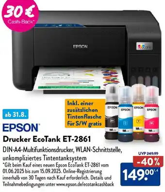 Aldi Nord EPSON Drucker EcoTank ET-2861 Angebot